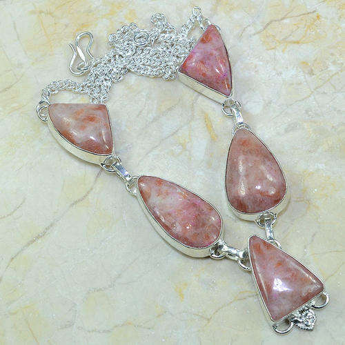 Dramatic Calcite Handcrafted Silver Fashion Necklace