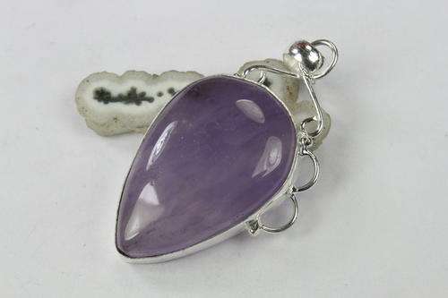 Big Natural Amethyst Handcrafted Silver Fashion Pendant