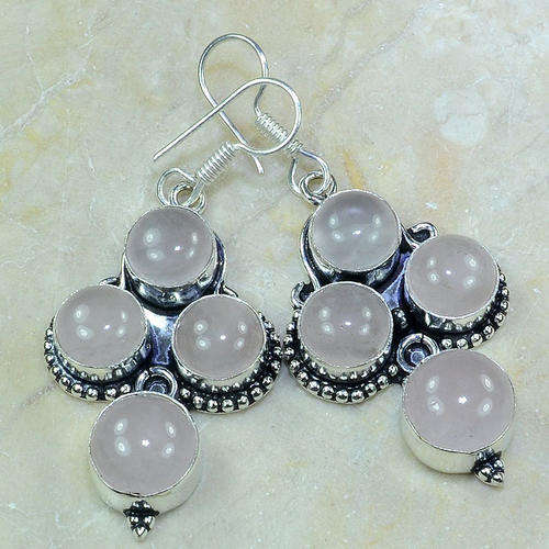 Romantic Rose Quartz  Handcrafted Fashion Earrings