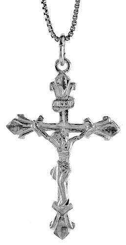 Beautifully Graceful Sterling Silver Crucifix Cross Pendant and Chain
