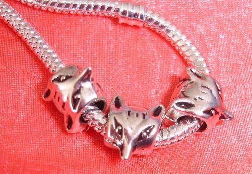 Sly Fox Silver Plated Bead fits Big Hole European Style Charm Bracelet