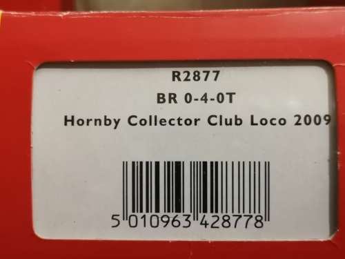 Hornby R2877-LN-07 BR 0-4-0T 2009 Collector Club Loco