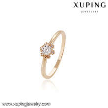 Jewelry Fashion Women Diamond Wedding Ring with 18K Gold Plated