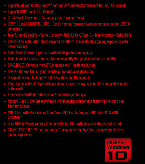 MSI Z170A GAMING M5 LGA 1151 SOCKET MOTHERBOARD (BRAND NEW)