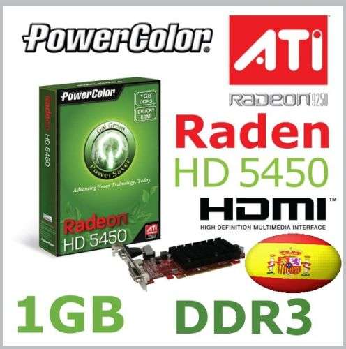 POWERCOLOR RADEON 1GB HD5450 DDR3 *FULL HD* HDMI/DVI/VGA GRAPHICS CARD (BRAND NEW)