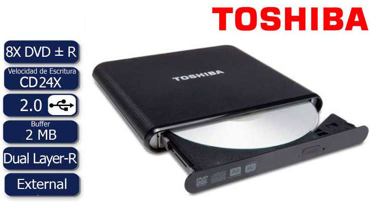 TOSHIBA SLIM PORTABLE EXTERNAL USB DVD WRITER (BRAND NEW)