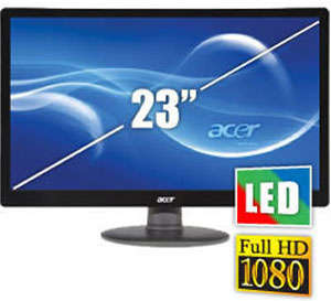 BARGAIN!!! ACER 230HL 23 INCH ULTRA SLIM FULL HD LED SCREEN