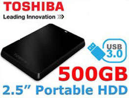 TOSHIBA STOR.E {{500GB}} 2.5" USB 3.0 EXTERNAL HARD DRIVE (BRAND NEW)