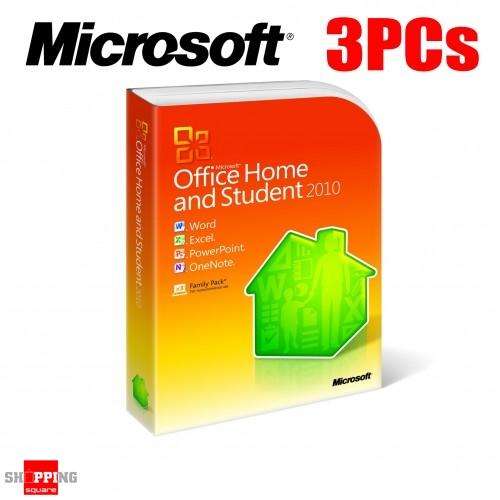 *GENIUNE* MS OFFICE 2010 HOME AND STUDENT 1 LICENSE x 3 PC's (SEALED)