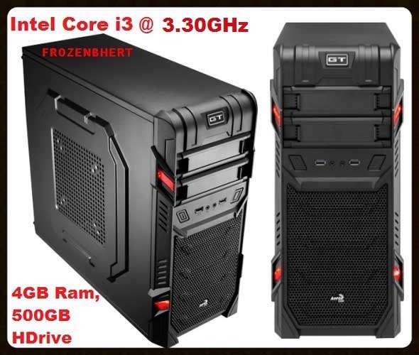 GAMING DESKTOP PC CORE i3 @ 3.30 GHz, 4GB RAM, 500 HD, DVD-RW, LIC WIN 7, ETC