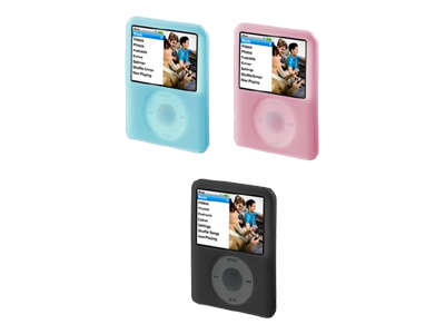 BELKIN IPOD NANO 3G SILICONE SLEEVE 3 PACK (BLACK/BLUE/PINK)