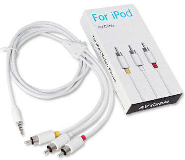 IPOD / IPHONE AV CABLE, CONNECTS TO TV (BRAND NEW)