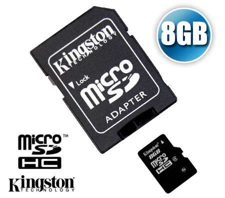 *GENUINE* KINGSTON *8GB* MicroSDHC MEMORY  CARD with SD ADAPTER (BRAND NEW)