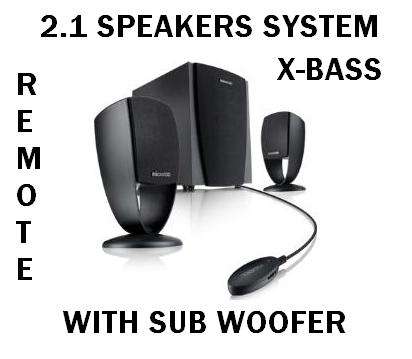 iSONIC HIGH QUALITY 2.1 SPEAKERS WITH SUB WOOFER, REMOTE (BRAND NEW)