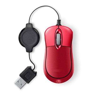 iSONIC 1000dpi RED USB OPTICAL MOUSE WITH RETRACTABLE CABLE (BRAND NEW)