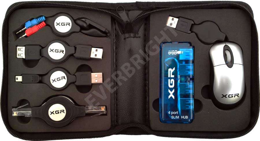 XGR PORTABLE USB KIT WITH USB HUB, OPTICAL MOUSE ETC *PERFECT FOR TRAVELERS* (BRAND NEW)