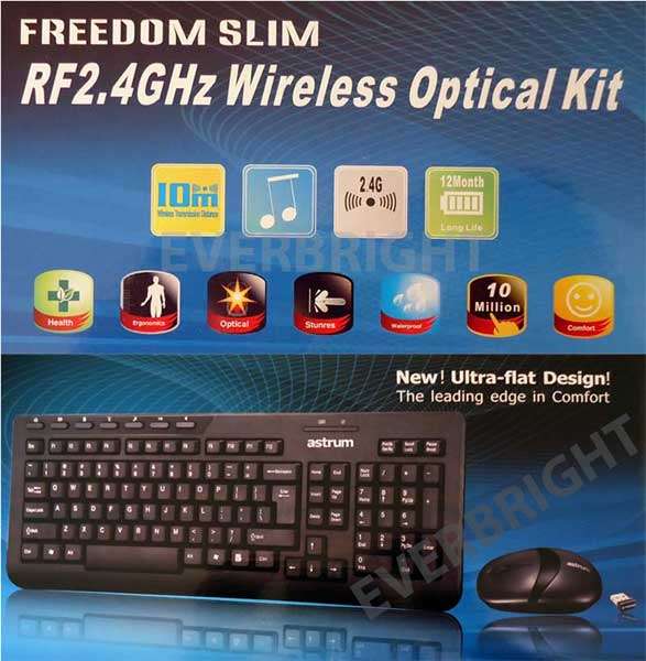 ASTRUM 2.4GHz WIRELESS MULTIMEDIA KEYBOARD AND MOUSE COMBO (BRAND NEW)