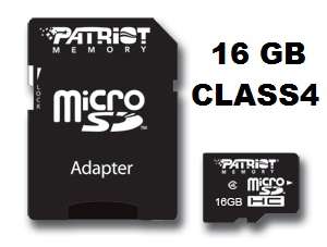 *GENIUNE* PATRIOT 16GB MICRO SDHC *CLASS 4* MEMORY CARD WITH SD ADAPTER (BRAND NEW)
