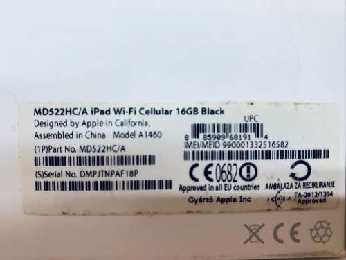 Apple iPad 4 16GB WiFi Cellular Black Boxed Liked New *No charger included*
