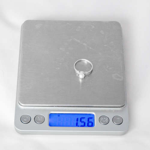 Solid Sterling Silver (.925) Handmade Ring With Genuine Pearl