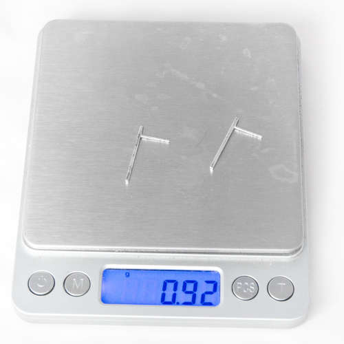 Solid Sterling Silver (.925) Straight Bar Stud Earrings