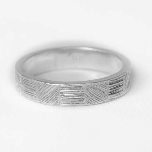 Solid Sterling Silver (.925) Ring With Pattern Finish