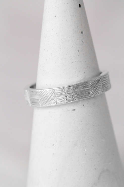 Solid Sterling Silver (.925) Ring With Pattern Finish