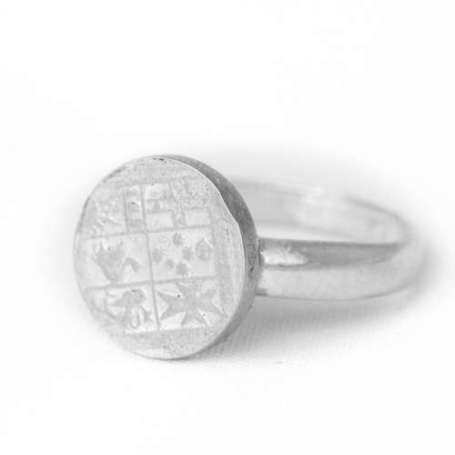 Solid Sterling Silver (.925) Ring With Silver Coin Head