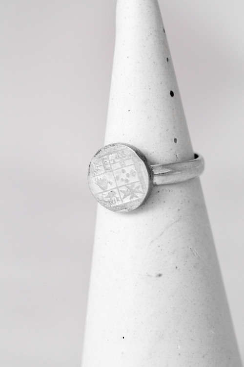 Solid Sterling Silver (.925) Ring With Silver Coin Head