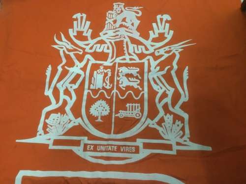 SA COAT OF ARMS ON BANNER
