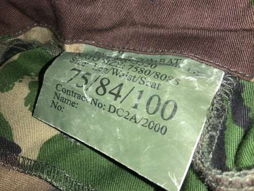 Woodland Camouflage trousers Size 75/84/100