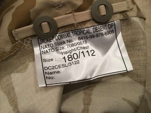 Dessert camo shirt /jacket size 180 /112