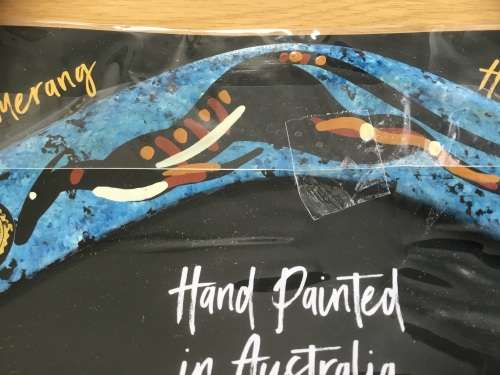 Original AUSTRALIA boomerang hand painted  by Aboriginal artist