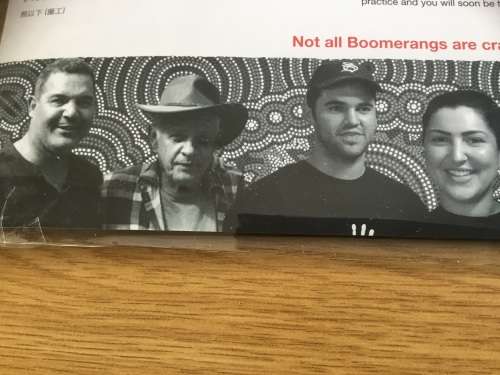 Original AUSTRALIA boomerang hand painted  by Aboriginal artist