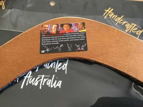 Original AUSTRALIA boomerang hand painted  by Aboriginal artist