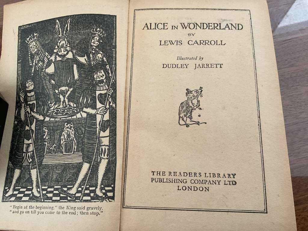 Antique Alice in Wonderland readers library book rare