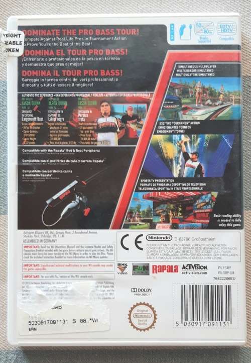 Nintendo Wii Rapala Pro Bass Fishing