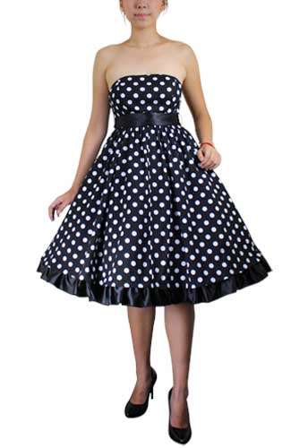 Black Bowknot Polka-dot Dress - SA Size 38 Only
