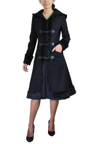 Black Wool Cap Coat