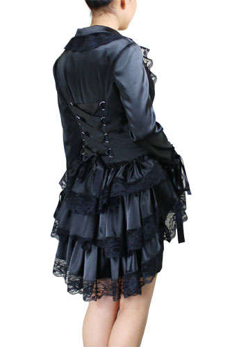 Black Victorian Corset Satin Jacket