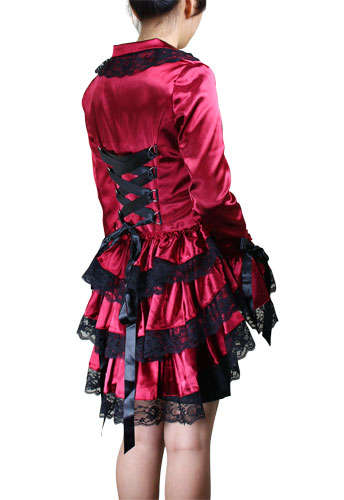 Red Victorian Corset Satin Jacket