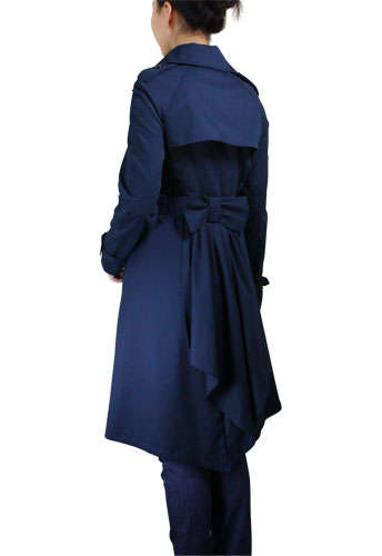 Navy Elegant Breeze Layering Japan Coat