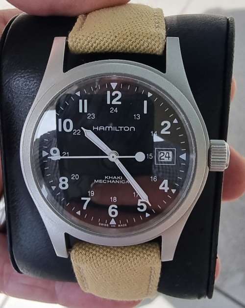 Hamilton Khaki Field Mechanical Stainless Steel Black Dial Watch H69439933