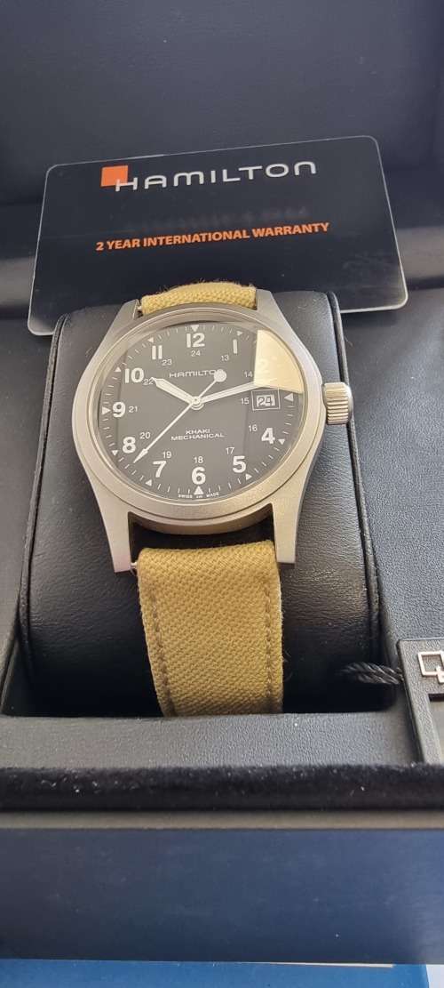 Hamilton Khaki Field Mechanical Stainless Steel Black Dial Watch H69439933