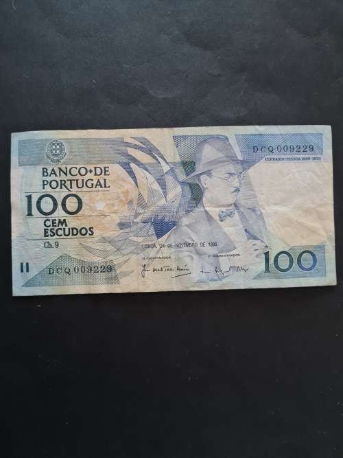 Portugal 100 Escudos 1988 VF - as per photograph