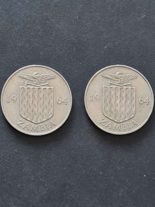 2 x Zambia 2 Kwachas 1964
