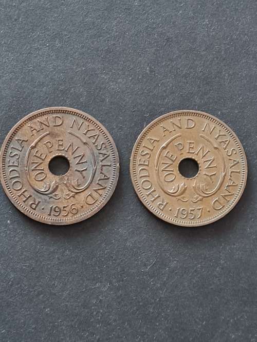 Rhodesia Nysaland 1 Pennies 1956/1957