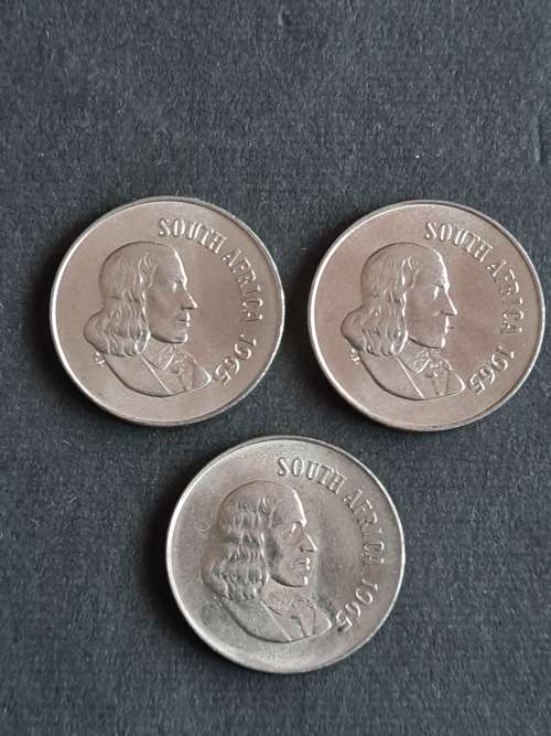 3 x SA 10 Cents 1965 UNC