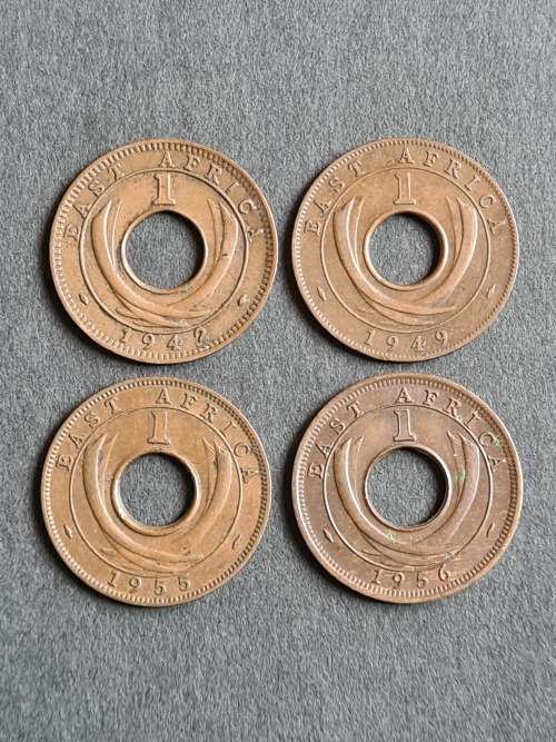 4 x East Africa 1 Cent 1942/1949/1955/1956