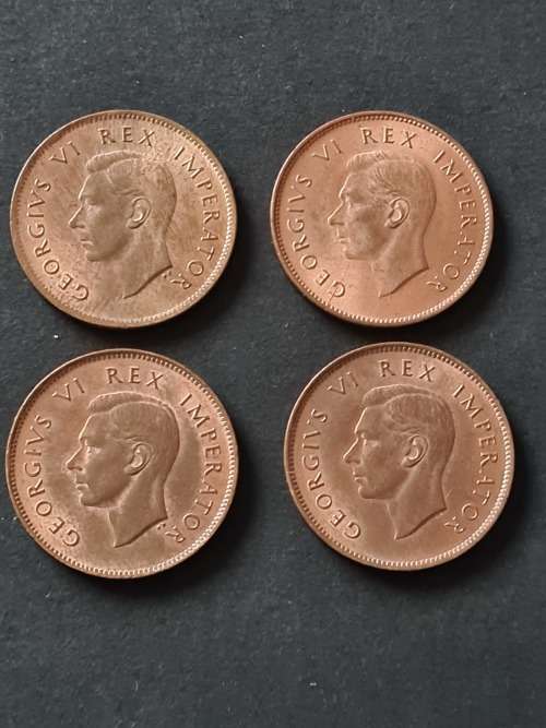 4 x Union Farthings 1943 EF+/UNC